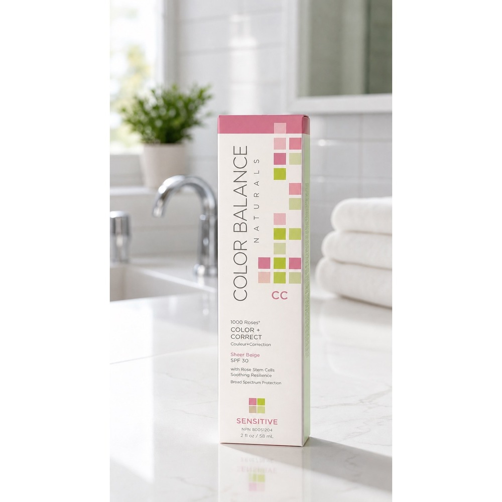 Andalou Naturals 1000 Roses CC Cream Sheer Beige SPF 30 Sensitive Skin 2 fl oz